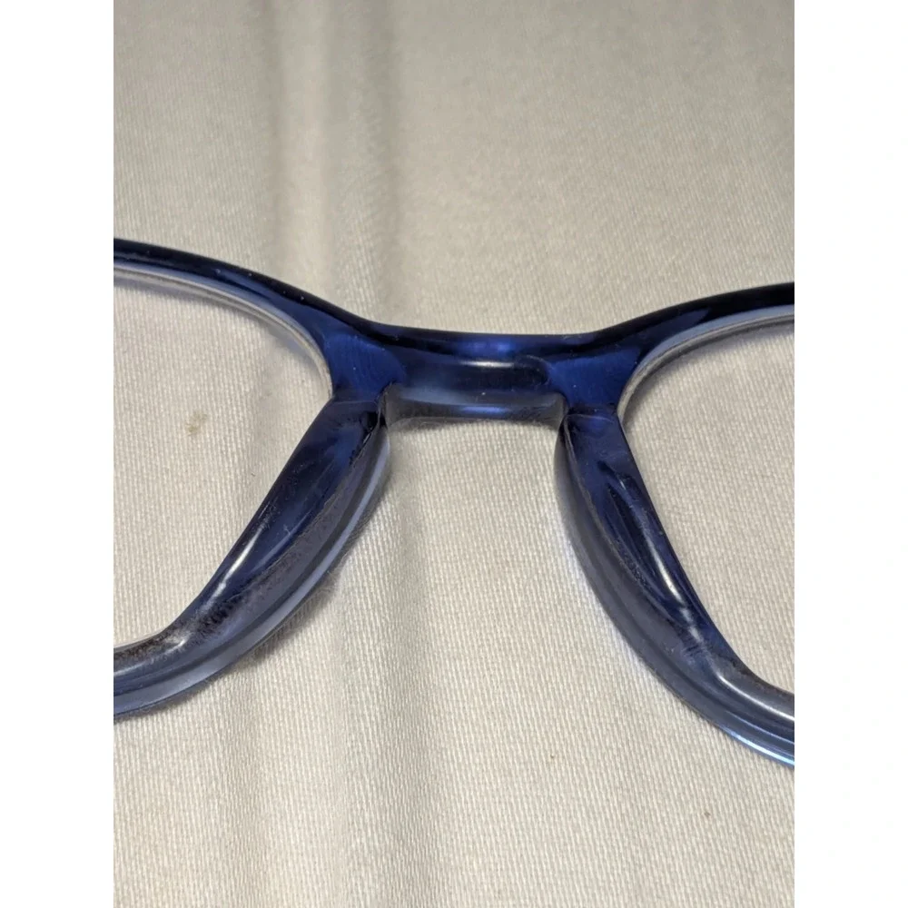 Warby Parker WP Blue Gray Clear Oval Frame Eyeglasses Lyle‎ 370 47 18 140